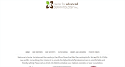 Desktop Screenshot of centerforadvanceddermatology.com